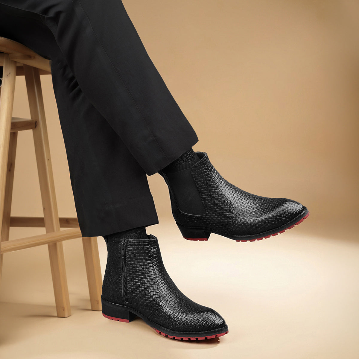 BAXXICO Stylish High Heel Boots with Premium Textured Designer Finish