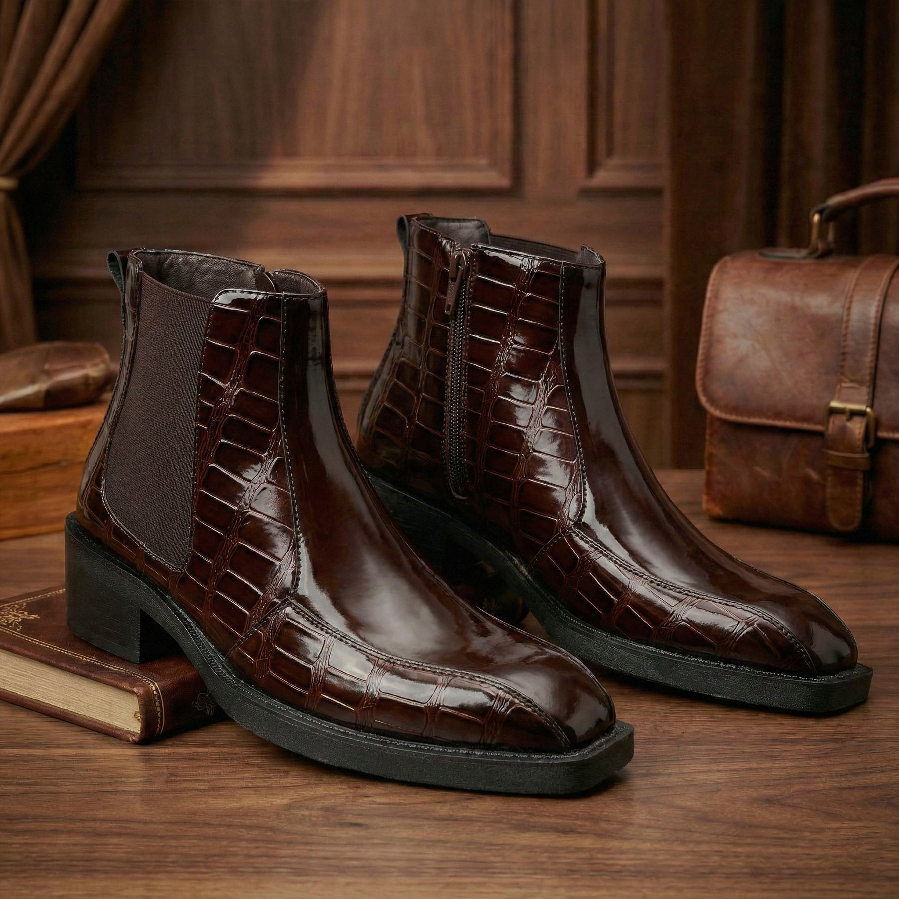 BAXXICO Mens Elevator Boots for Extra 2 Inches Height