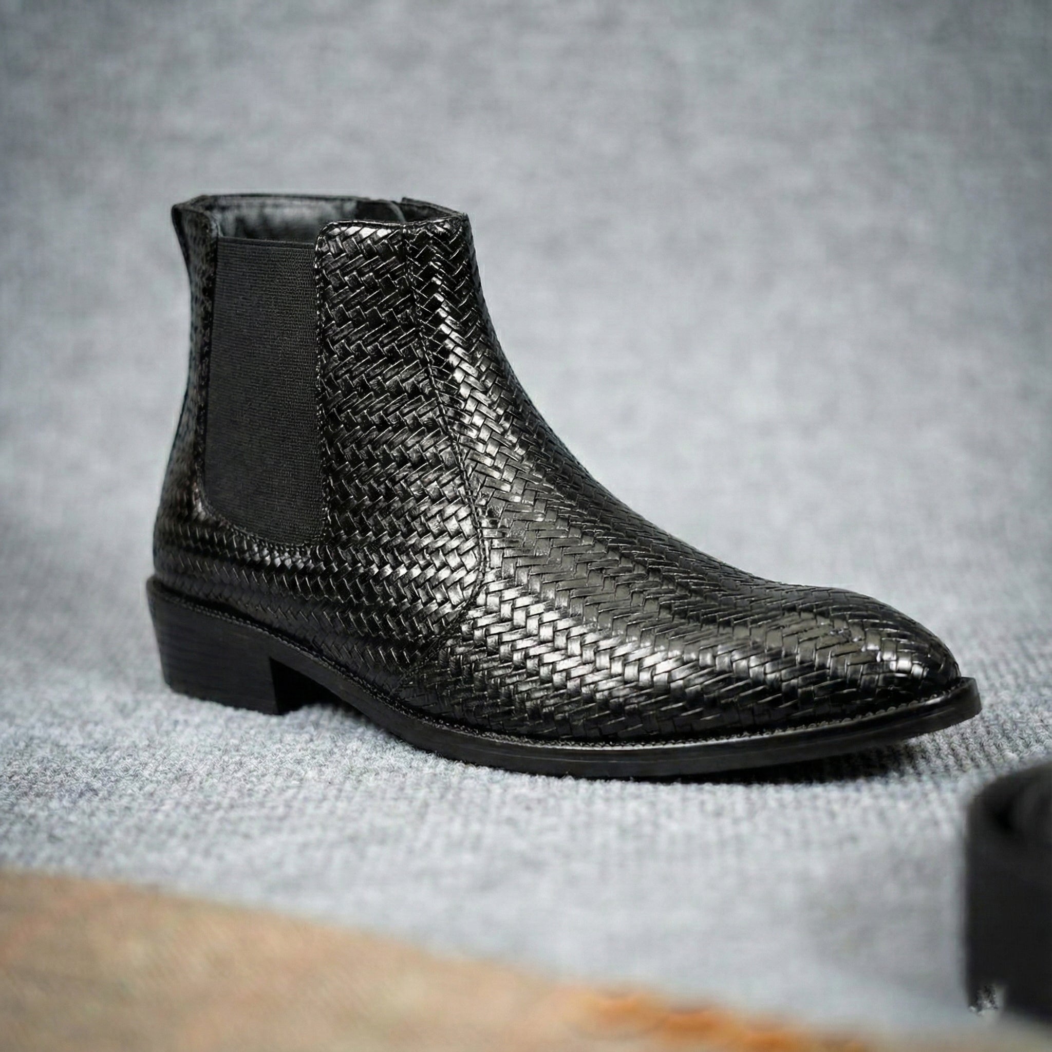 BAXXICO Woven Leather Height Enhancing Formal Shoes