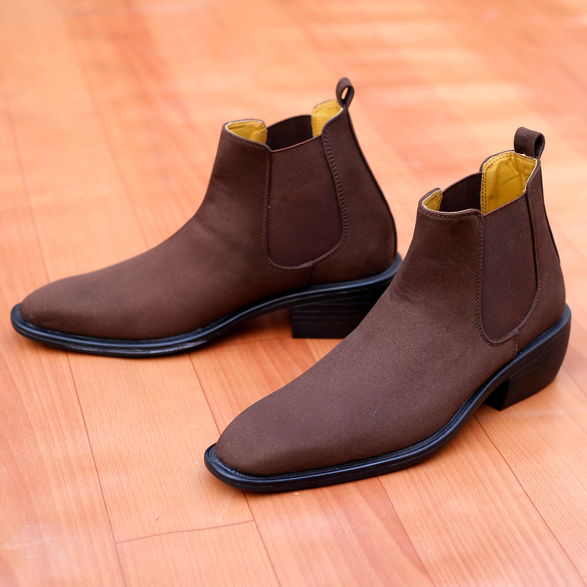 BAXXICO Mens Height Increasing Suede British Formal and Casual Wear Chelsea Boots