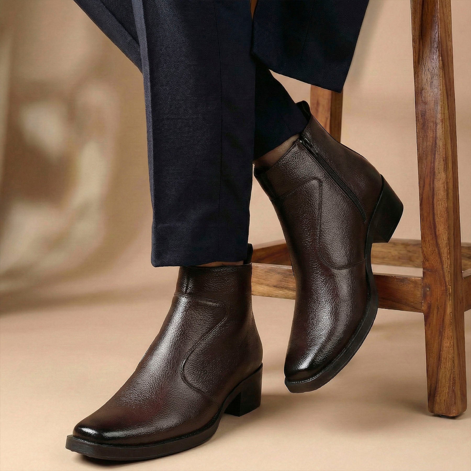 BAXXICO Mens 2 Inch Heel Height Increasing Boots