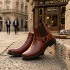 BAXXICO Faux Vegan Leather Ultra Stylish Comfortable Slip on Chelsea Boots for Men