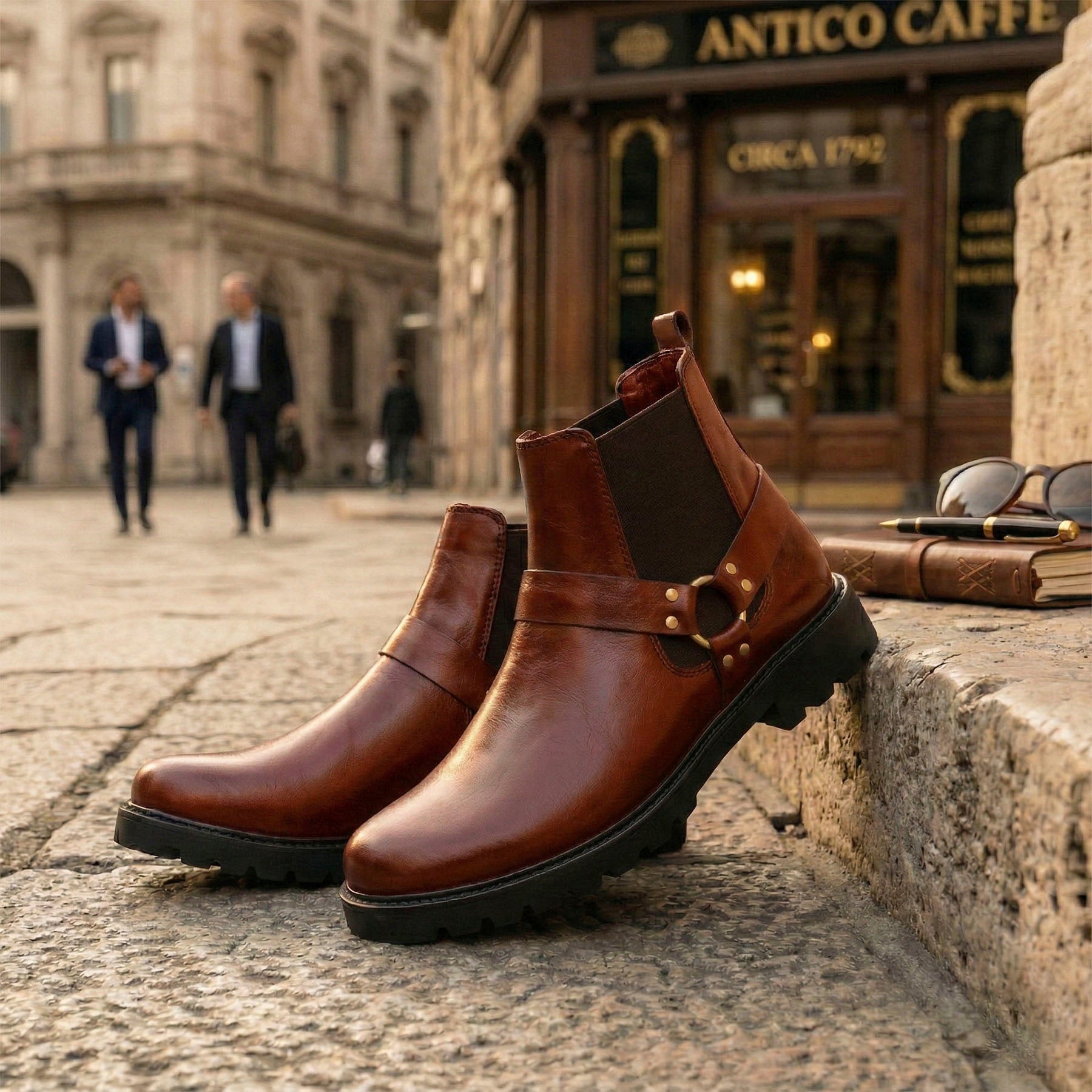 Baxxico Faux Vegan Leather Ultra Stylish Comfortable Slip on Chelsea Boots for Men