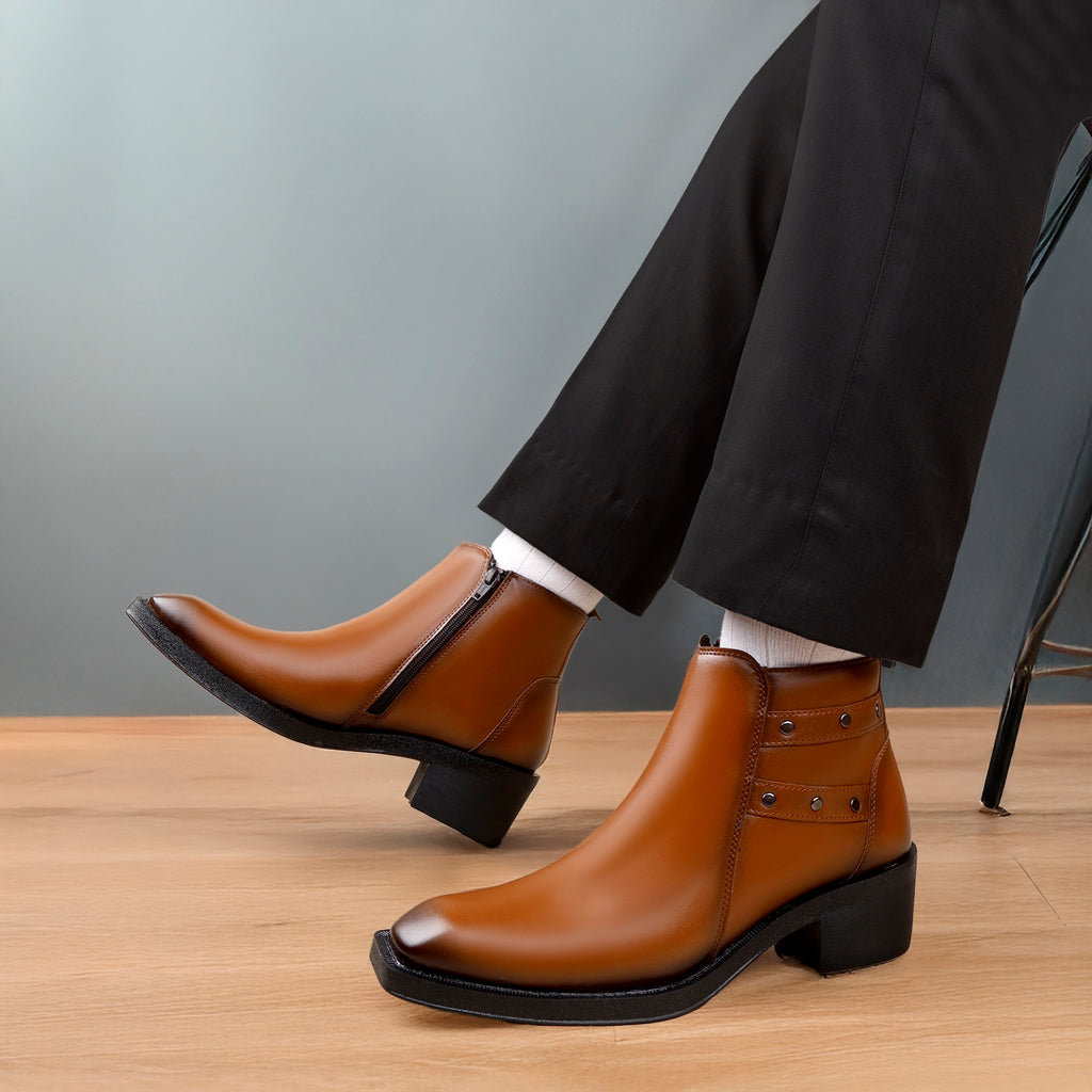 BAXXICO 2 Inch Height Lift Boots Stylish Elevator Footwear for Men