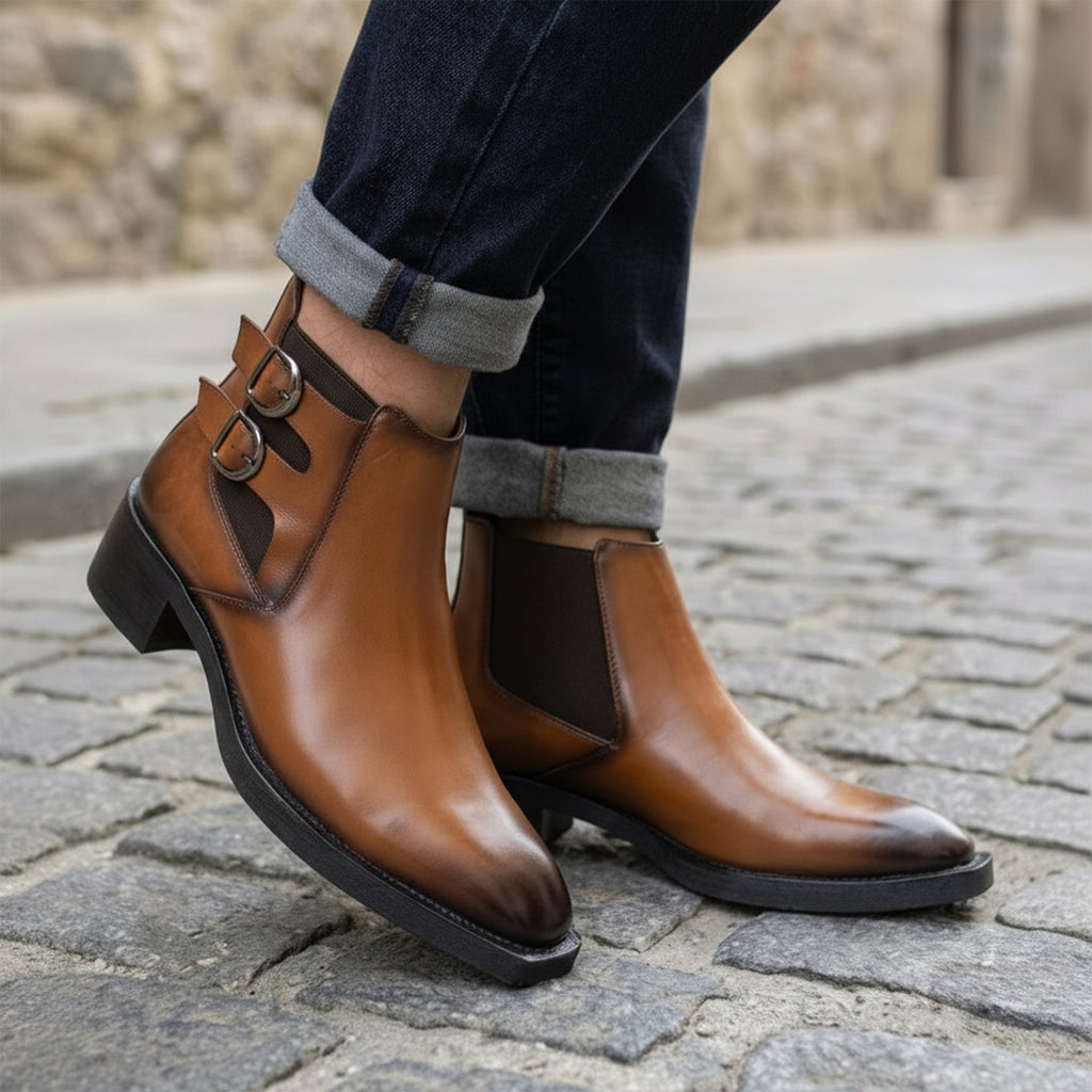 BAXXICO Mens Formal Chelsea Boots Extra Height Lift Comfortable Fashion Boots