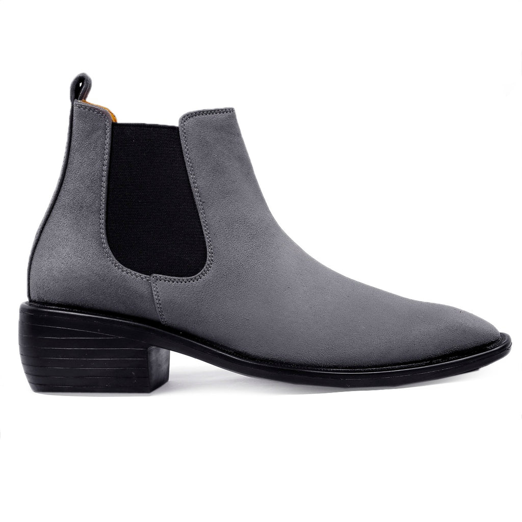 BAXXICO Mens Height Increasing Suede British Formal and Casual Wear Chelsea Boots