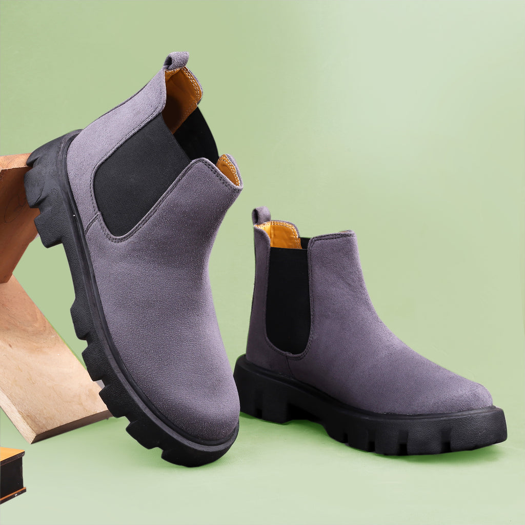 Baxxico Vegan Suede Ultra Comfortable Slip-on Boots for Men