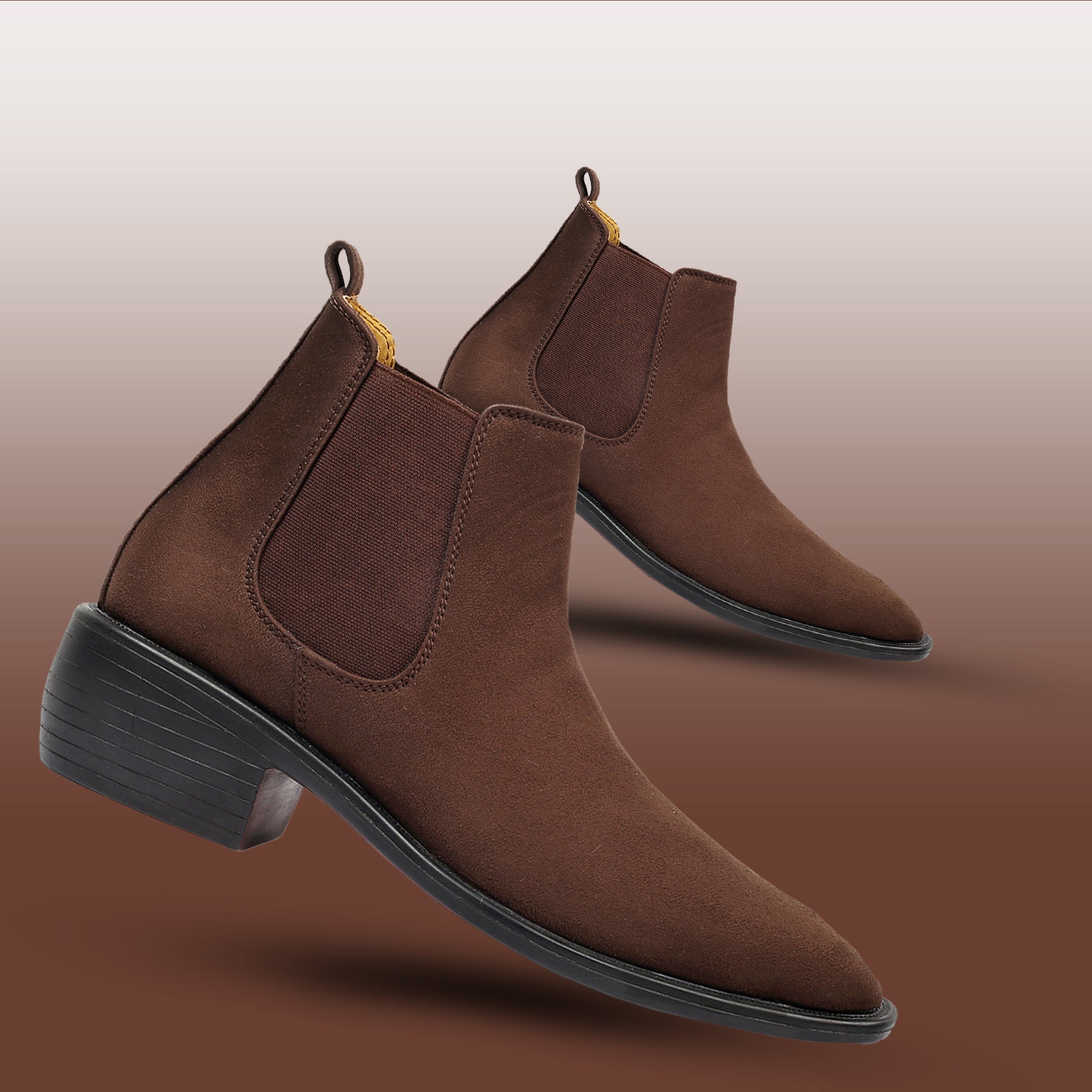 BAXXICO Mens Height Increasing Suede British Formal and Casual Wear Chelsea Boots