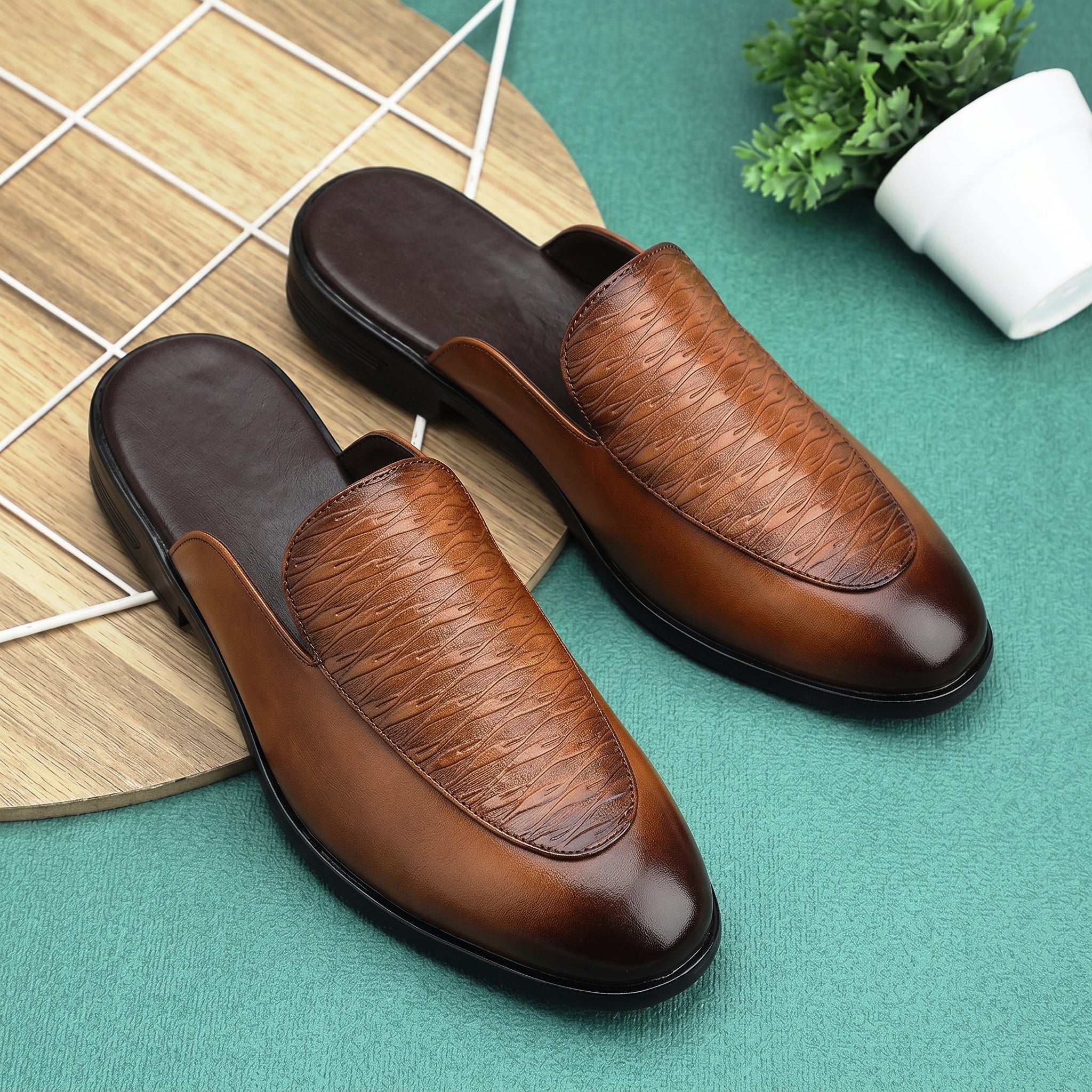 BAXXICO Luxury Slip On Mule Shoes for Smart Casual & Party Looks