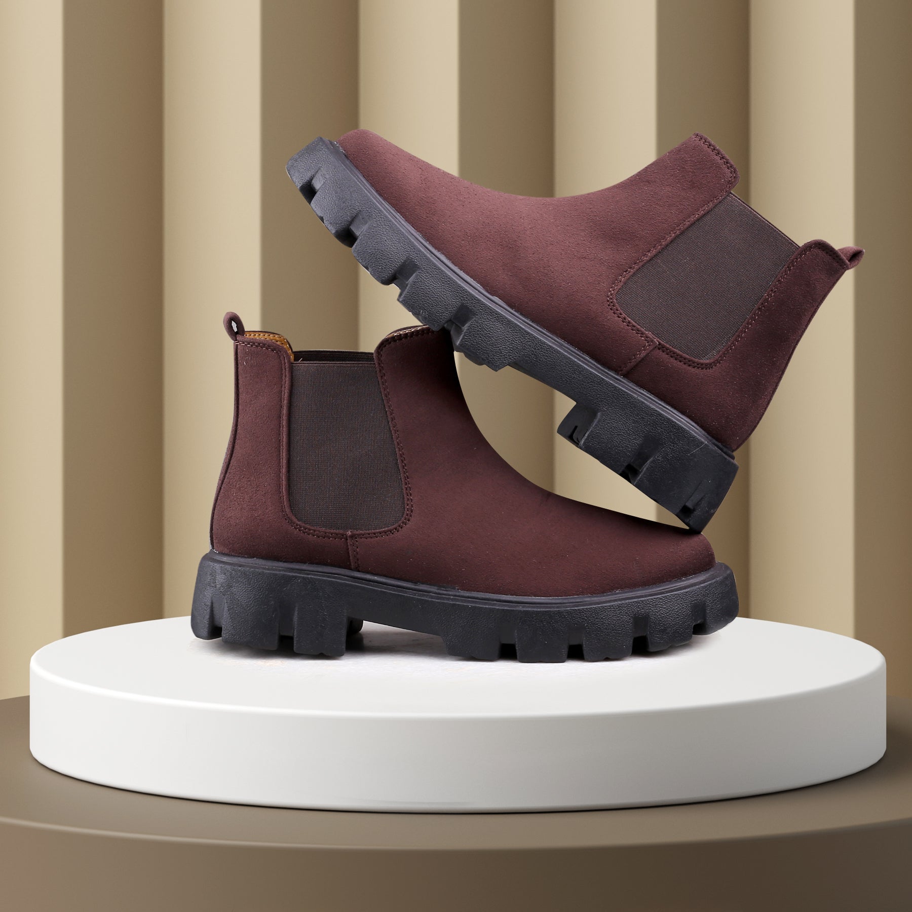 Baxxico Vegan Suede Ultra Comfortable Slip-on Boots for Men