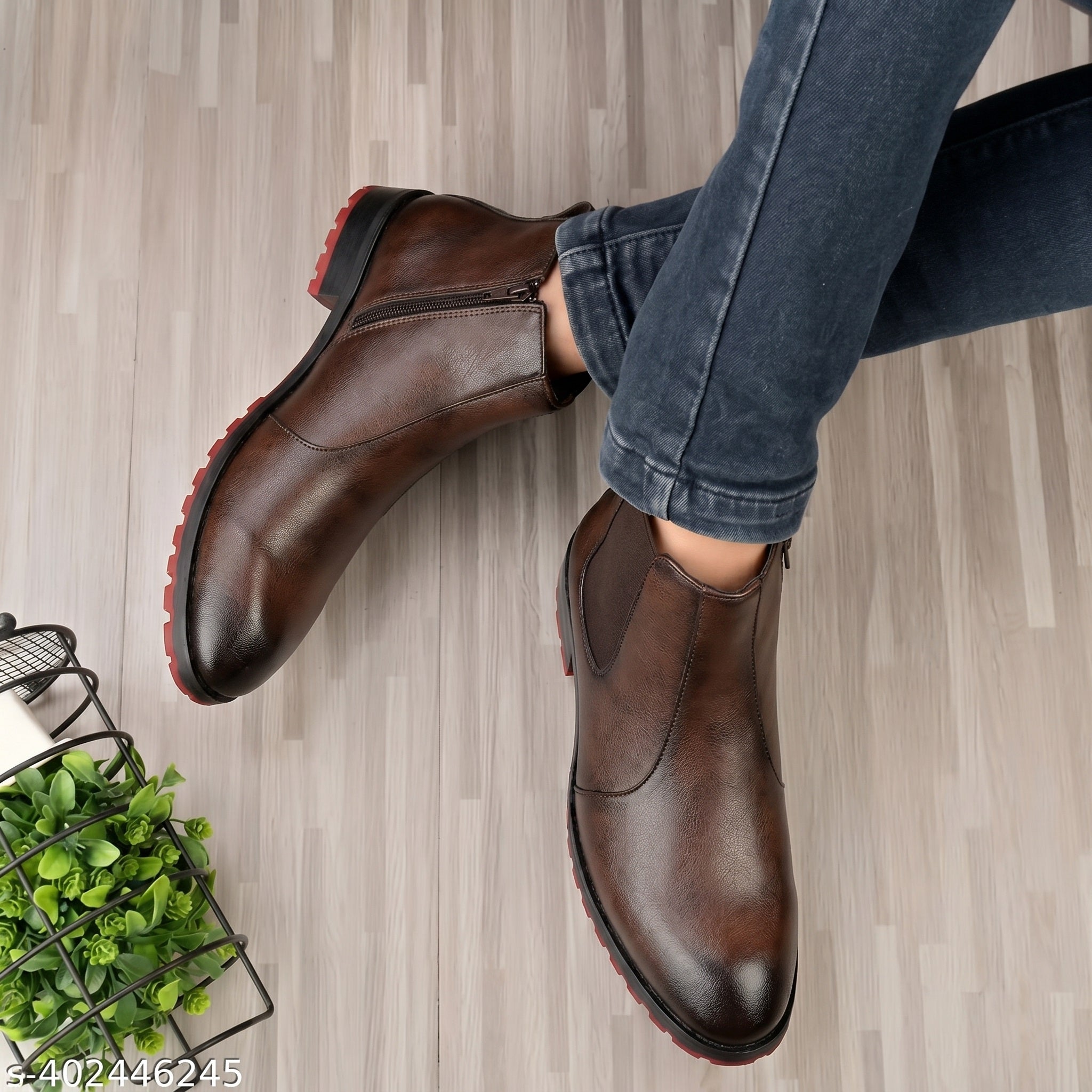 BAXXICO Stylish Black Chelsea Boots with Premium Elevated Heel Design