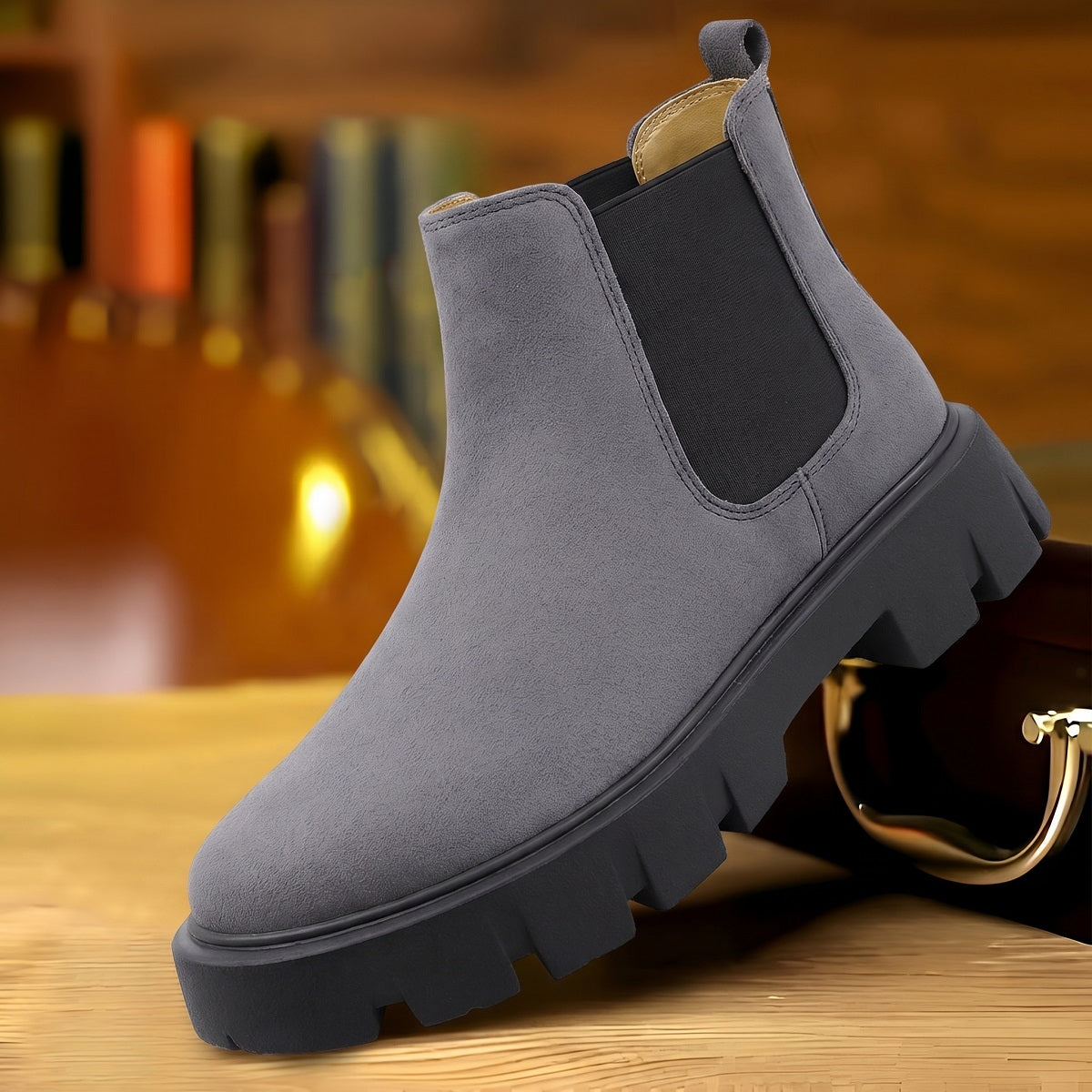 Baxxico Vegan Suede Ultra Comfortable Slip-on Boots for Men