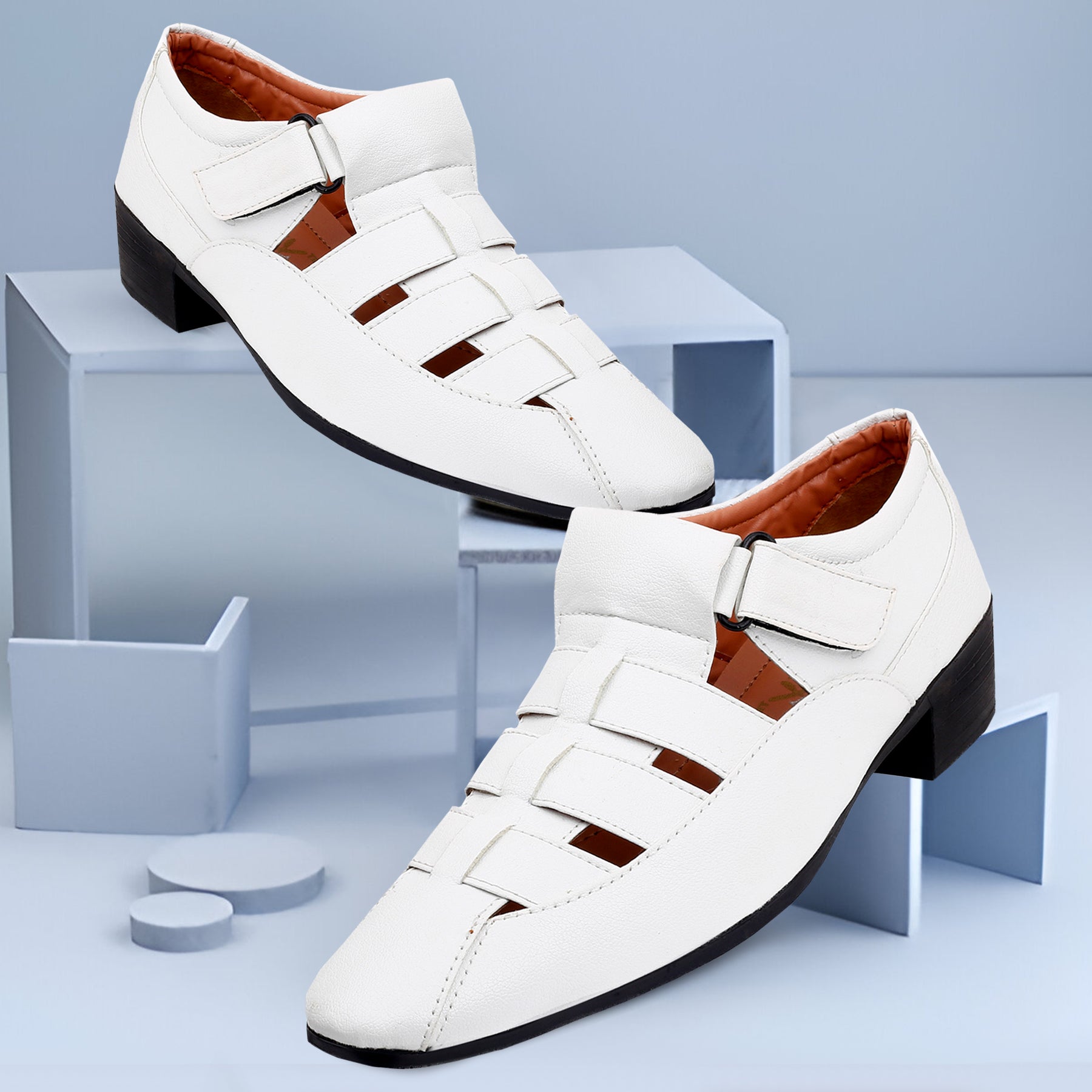 BAXXICO Mens Height Increasing Formal Roman Sandals