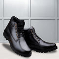Baxxico Faux Vegan Leather Chelsea Ankle Lace up Boots for Men