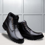BAXXICO Faux Vegan Leather Chelsea Ankle Lace up Boots for Men