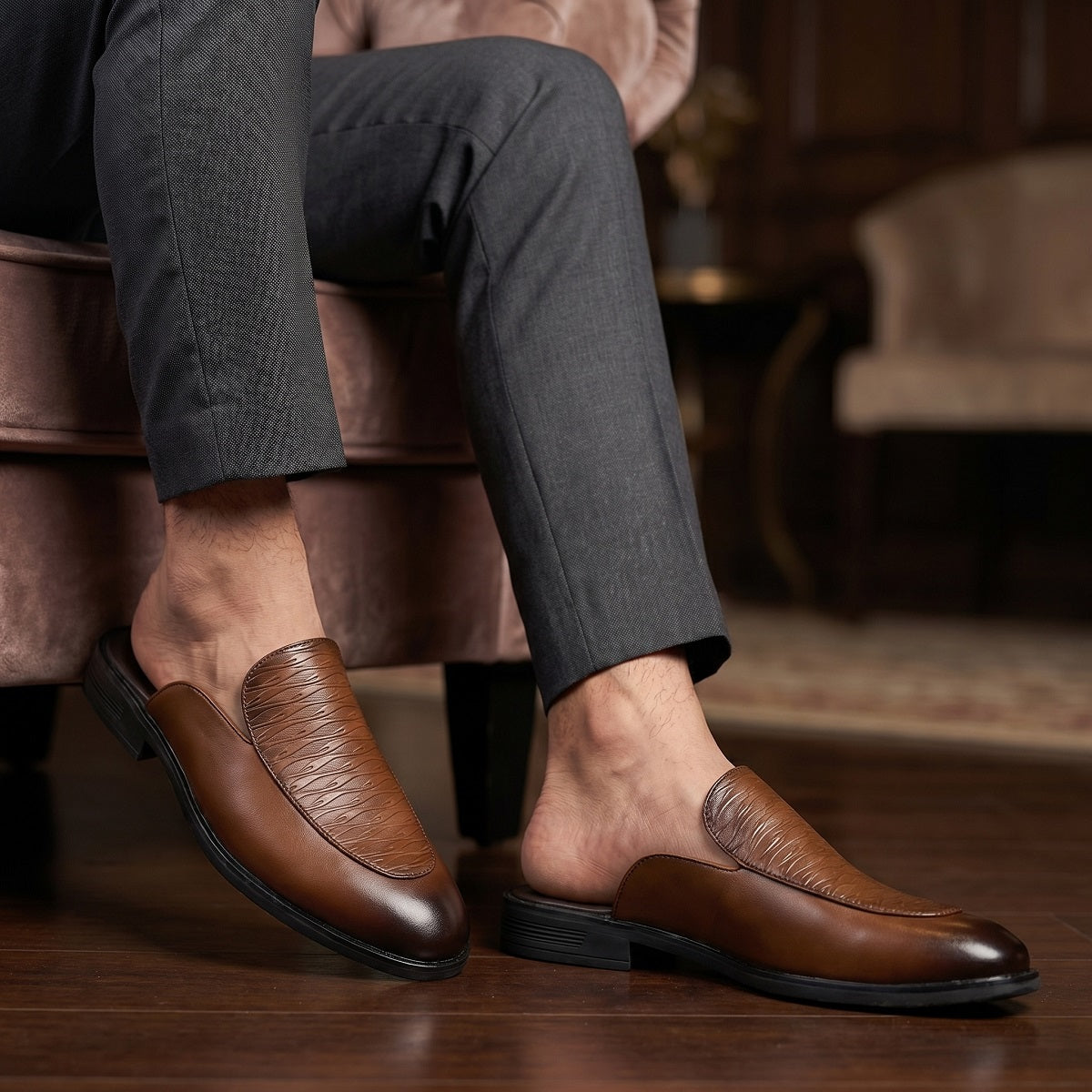 BAXXICO Luxury Slip On Mule Shoes for Smart Casual & Party Looks