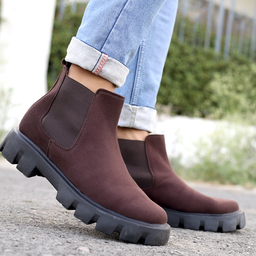 Baxxico Vegan Suede Ultra Comfortable Slip-on Boots for Men
