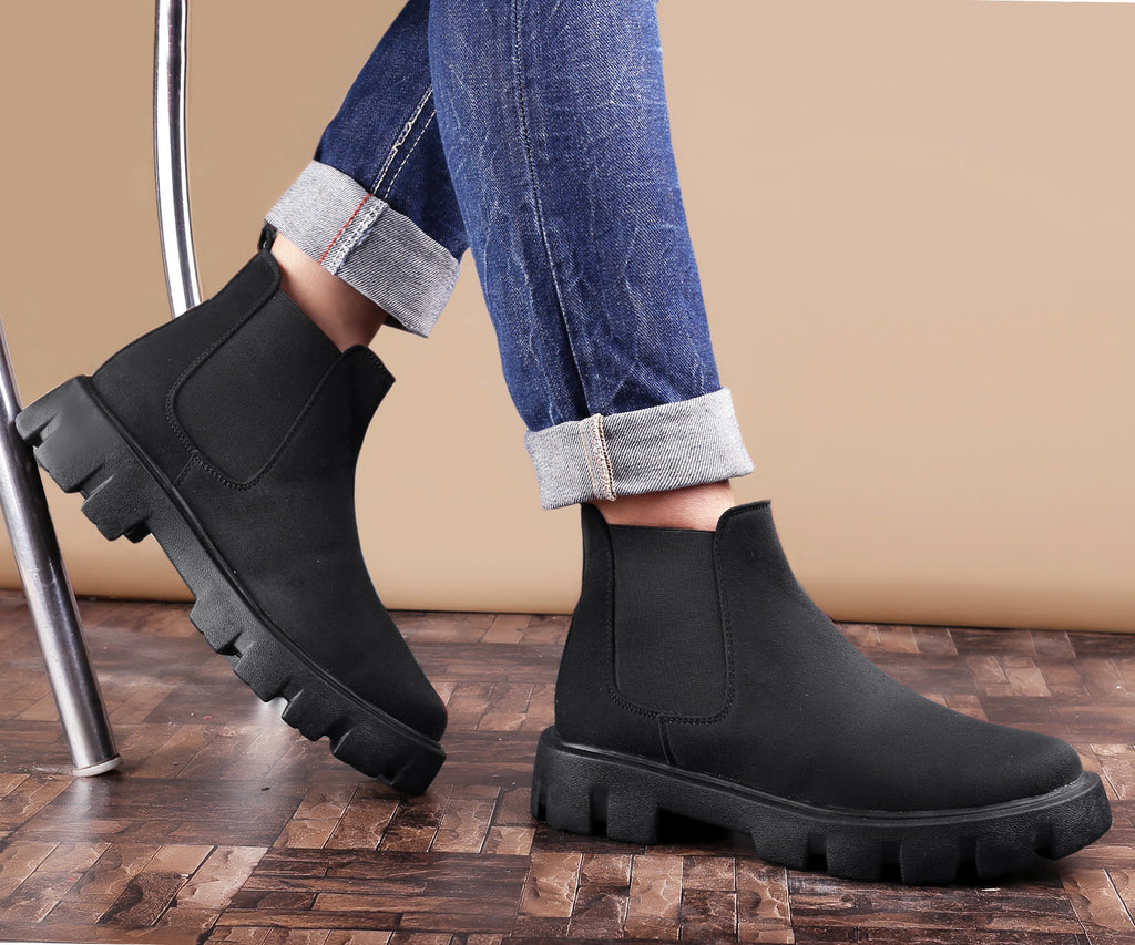 Baxxico Vegan Suede Ultra Comfortable Slip-on Boots for Men
