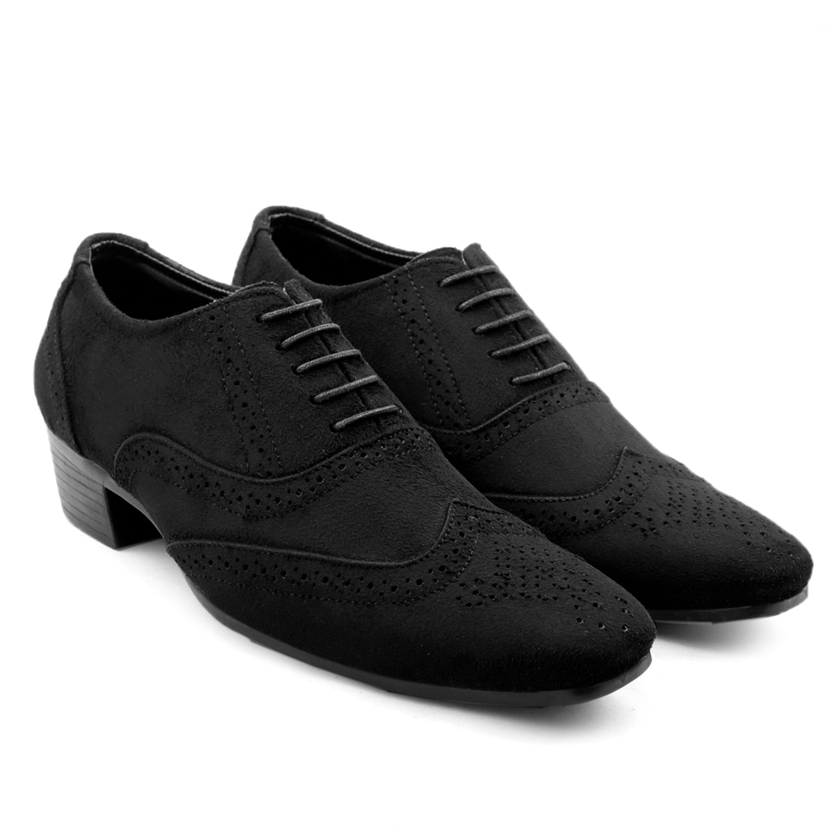 BAXXICO Mens Suede Height Increasing Casual Oxford Brogue Shoes All Occasions