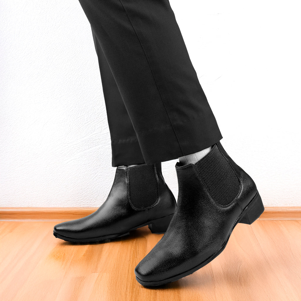 BAXXICO Mens Chelsea Boots with 2 Inches Heel Height Gain