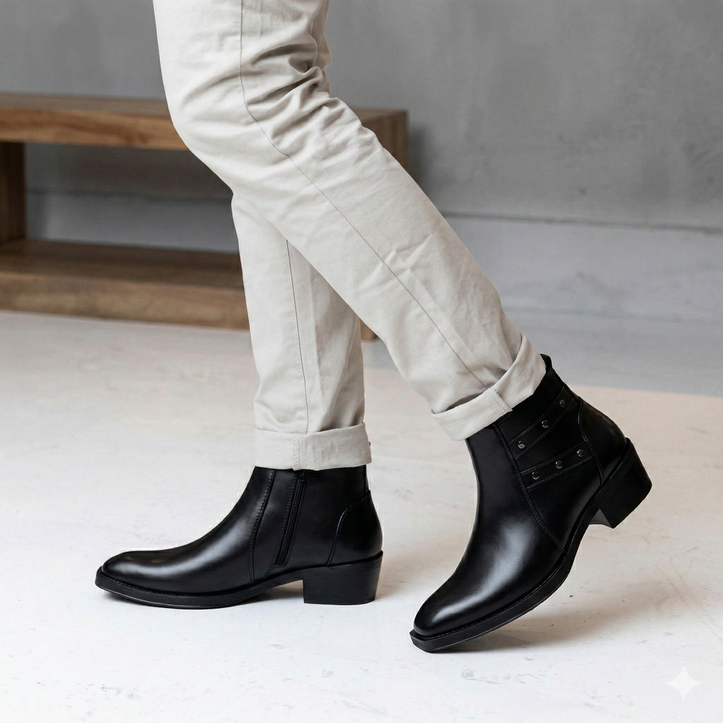 BAXXICO 2 Inch Height Lift Boots Stylish Elevator Footwear for Men