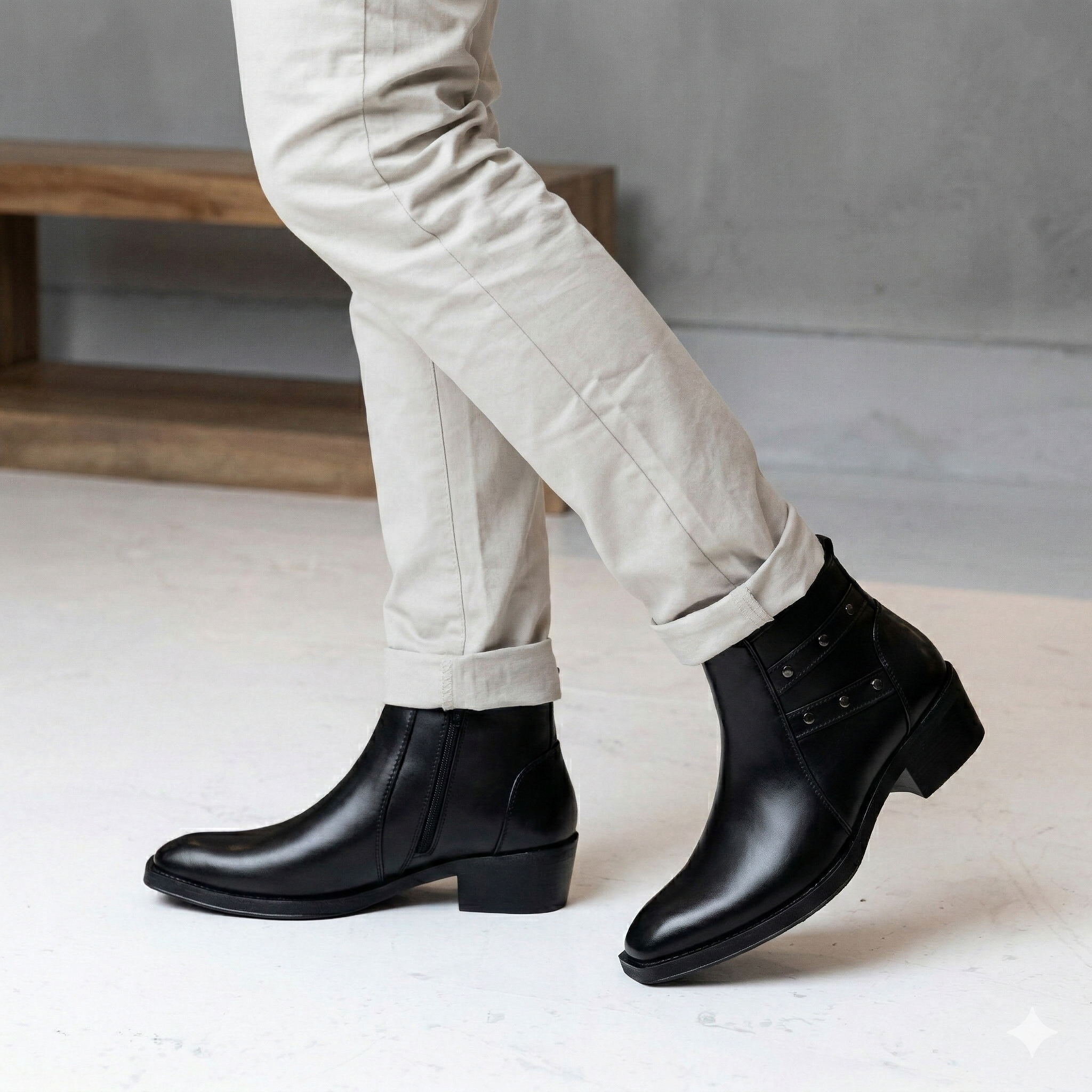 BAXXICO 2 Inch Height Lift Boots Stylish Elevator Footwear for Men