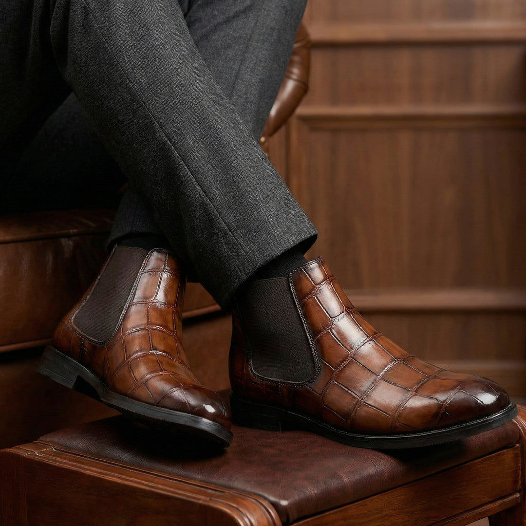 BAXXICO Mens Premium Vegan Leather Stylish Boots Durable Comfortable & Timeless Design