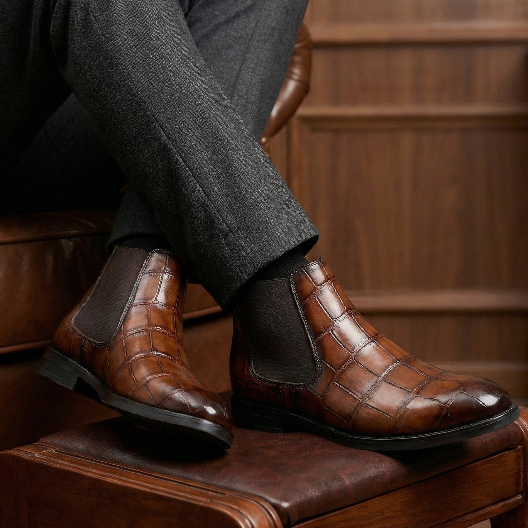 BAXXICO Mens Premium Vegan Leather Stylish Boots Durable Comfortable & Timeless Design