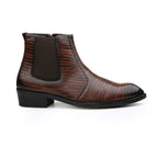 BAXXICO Mens Signature Black Patterned Vegan Boot Dress to Impress