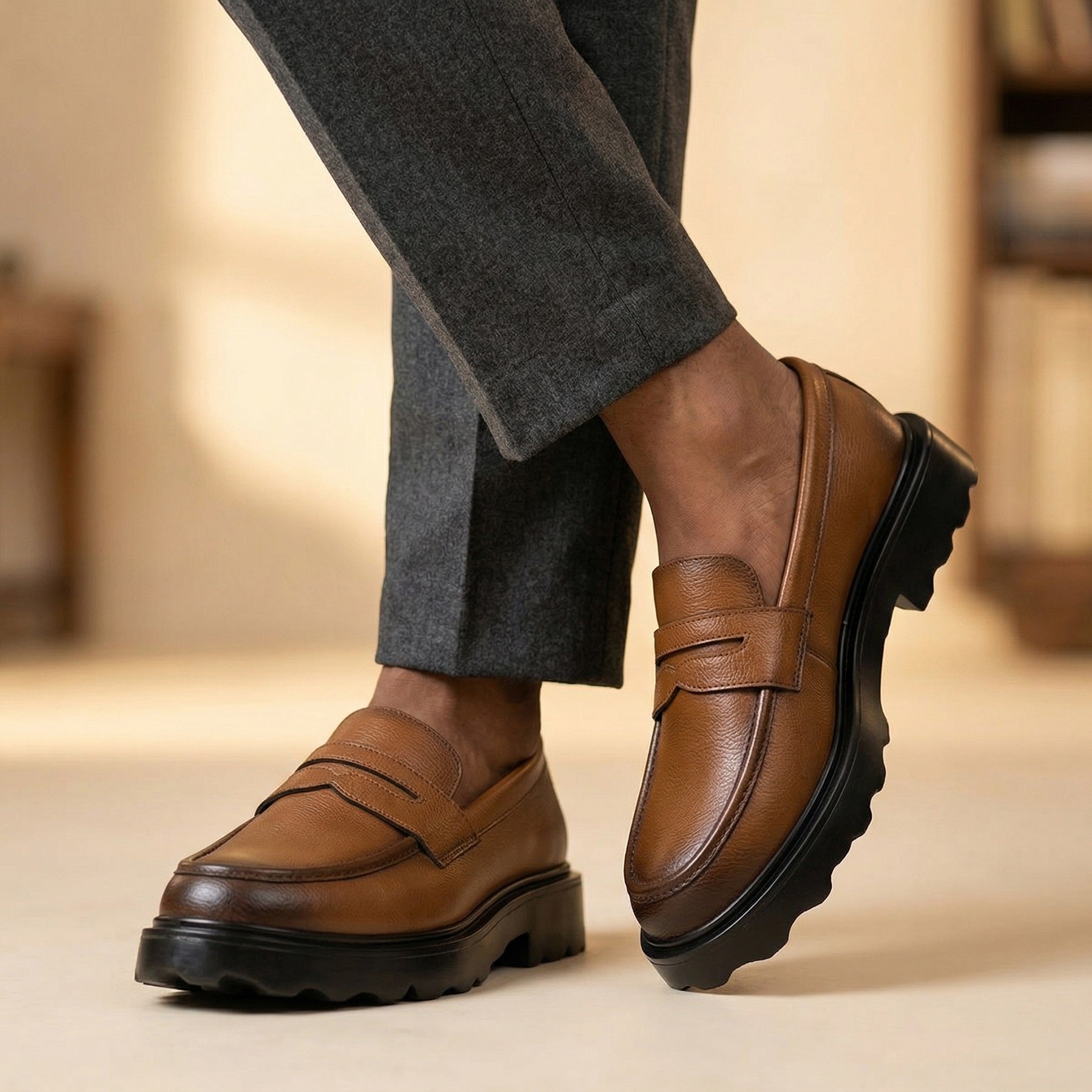 BAXXICO Stylish Black Loafers Crafted for Comfort & Bold Personality