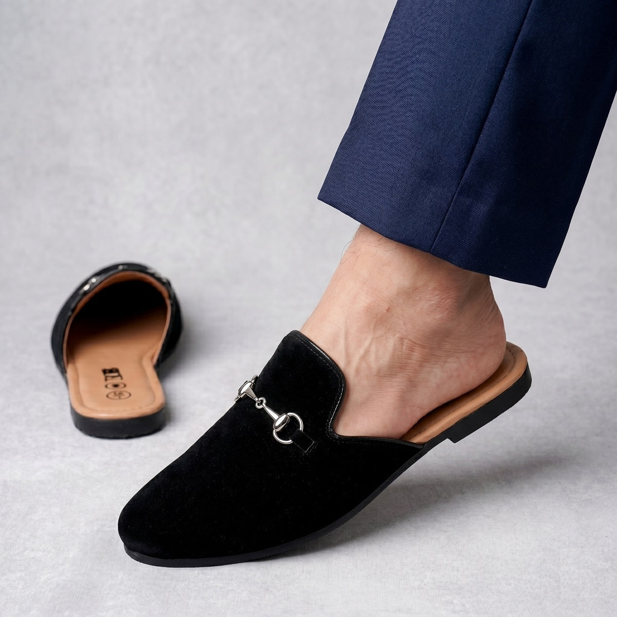 BAXXICO Mens Suede Material Latest Stylish Slip-on Mules