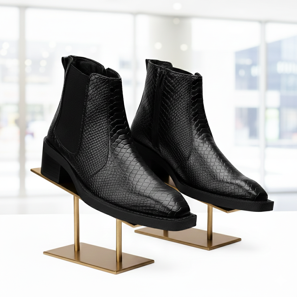 BAXXICO Mens Stylish 2 Inch Height Boosting Ankle Boots