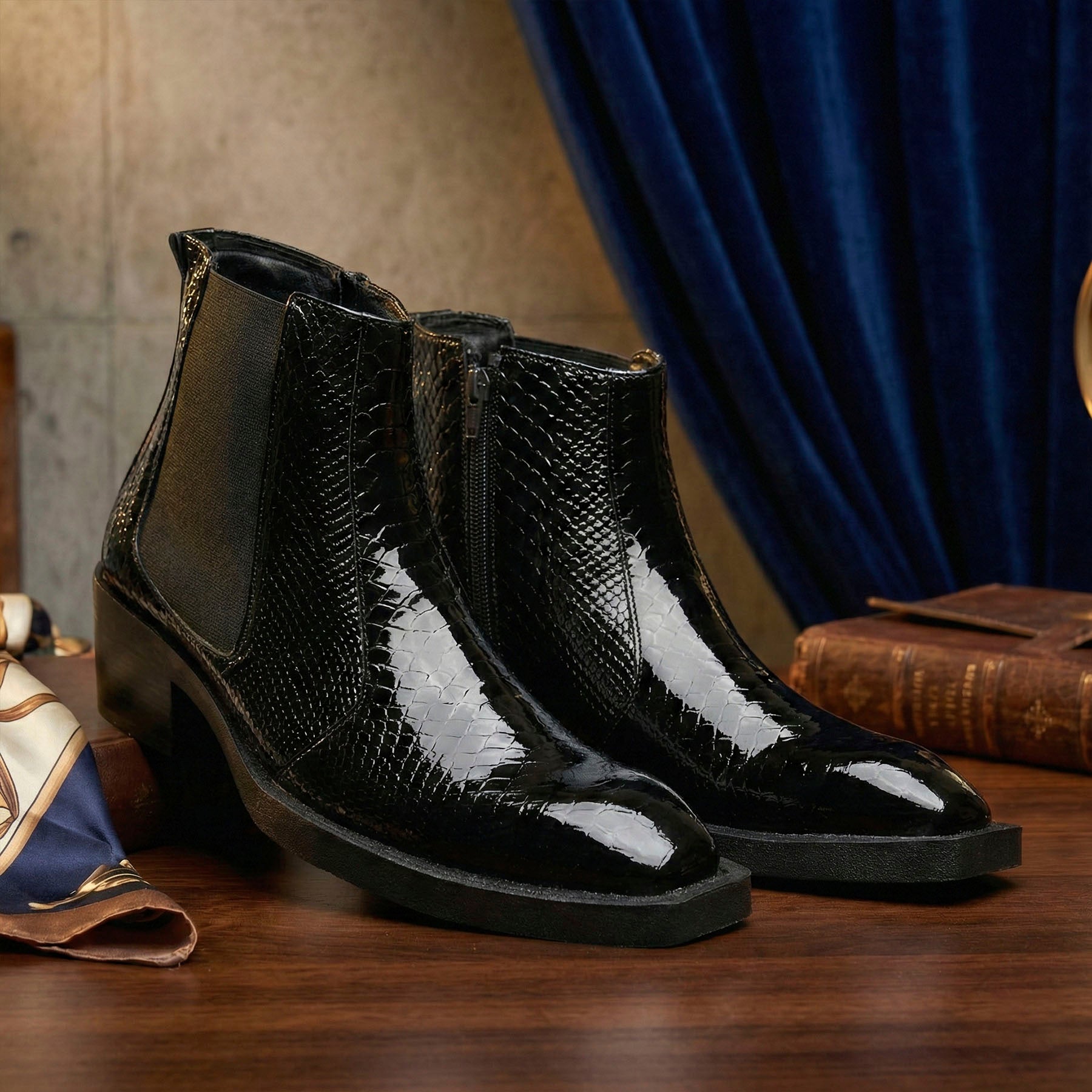 BAXXICO Mens Elevator Boots with 2 Inches Heel Height Boost