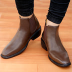 BAXXICO Faux Vegan Leather Chelsea Boots for Men