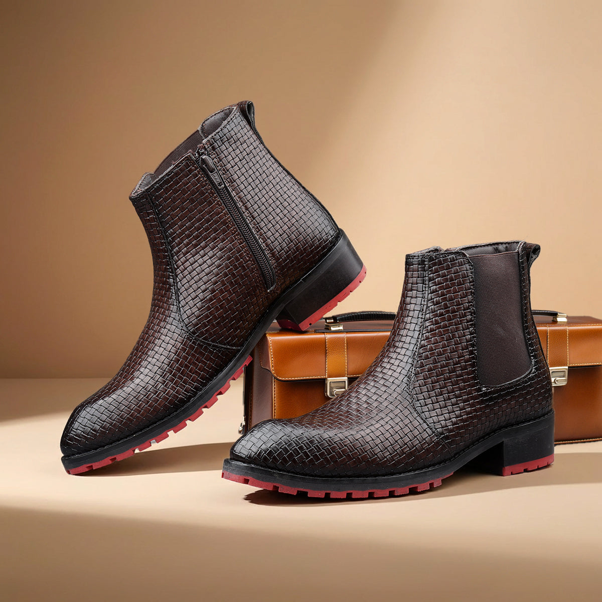 BAXXICO Stylish High Heel Boots with Premium Textured Designer Finish