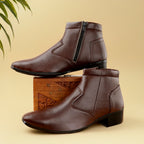 BAXXICO Formal Ankle Zipper Boots for Men
