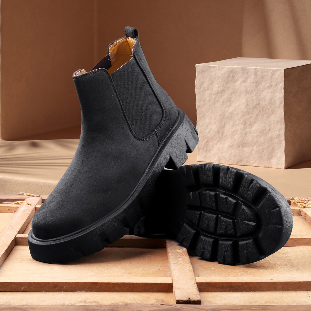 Baxxico Vegan Suede Ultra Comfortable Slip-on Boots for Men