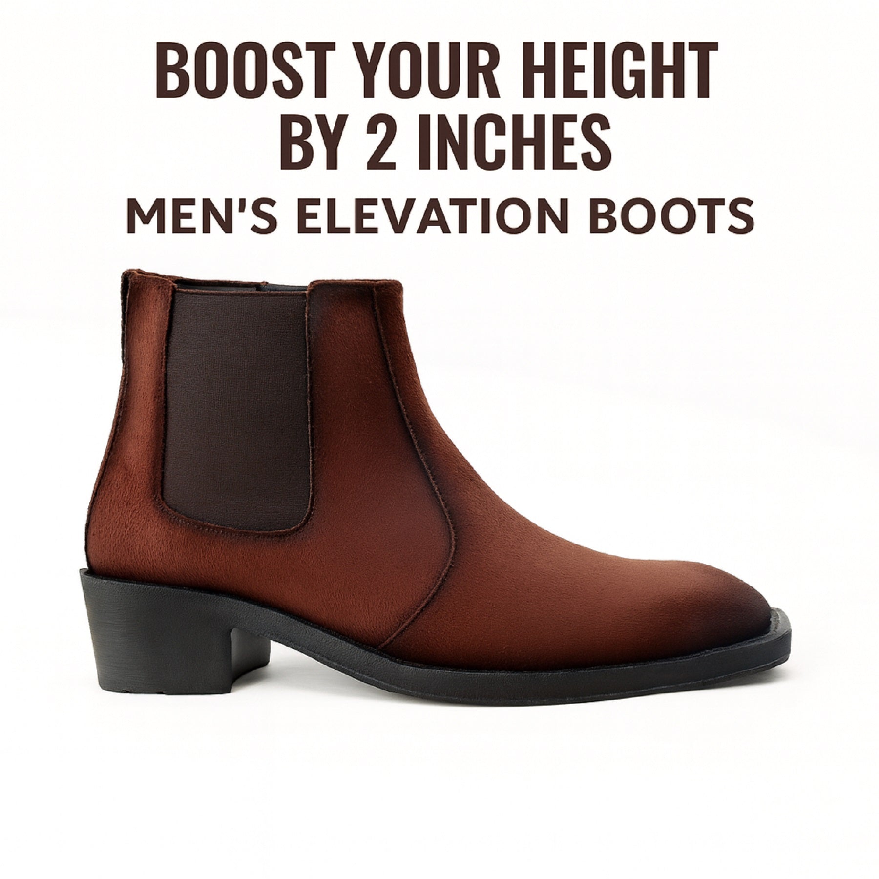 BAXXICO Mens 5–6 CM Invisible Height Boost Boots