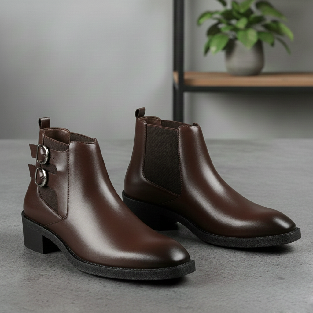 BAXXICO Mens Formal Chelsea Boots Extra Height Lift Comfortable Fashion Boots