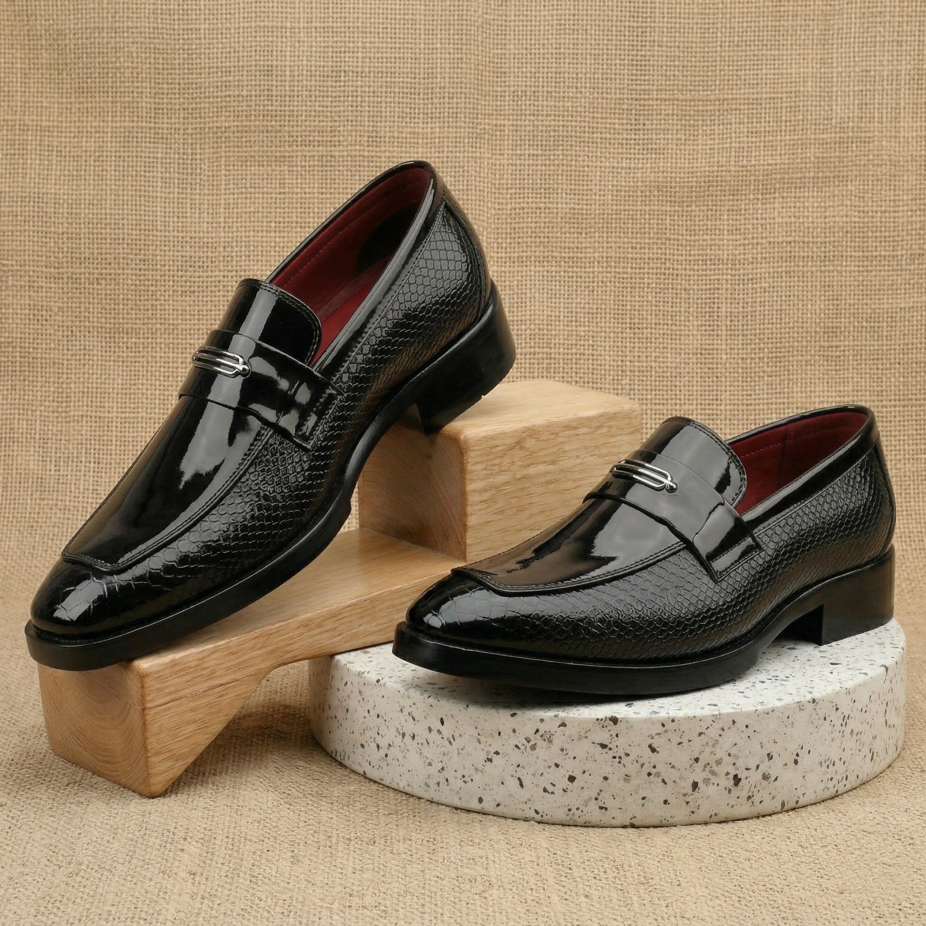 BAXXICO Luxury Party Wear Shoes with Elevated Heel Design for Men