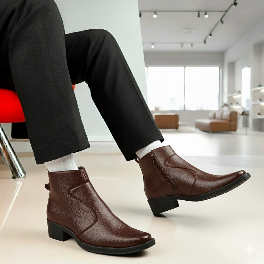 BAXXICO Mens 2 Inch Heel Height Increasing Boots