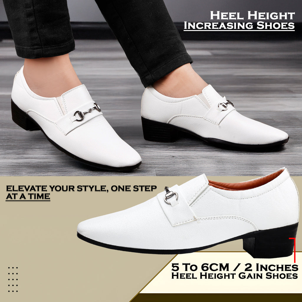 BAXXICO Mens Formal Height Increasing Slip On Buckle Shoes
