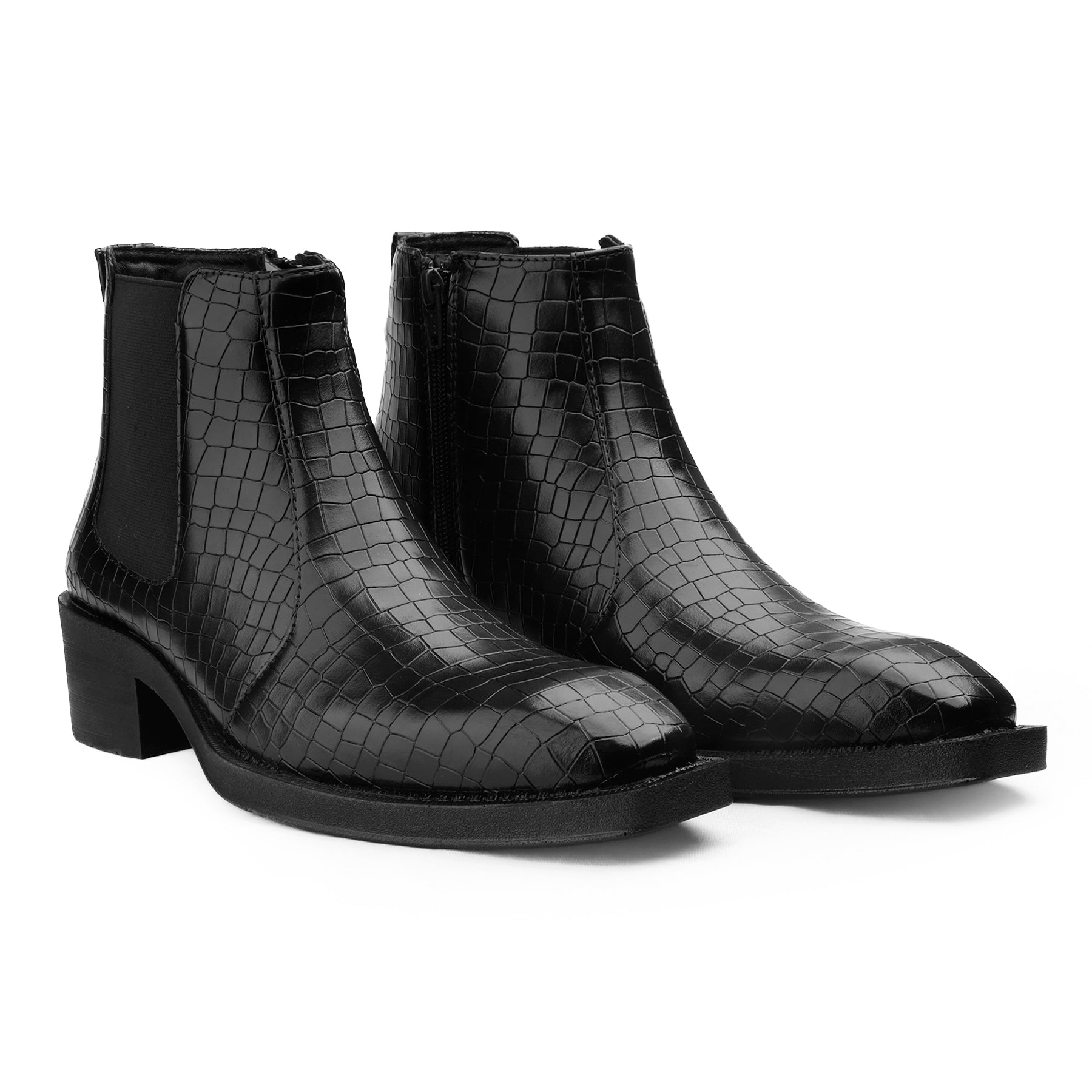 BAXXICO Mens 2 Inch Heel Height Boots Stylish Elevation with Comfort