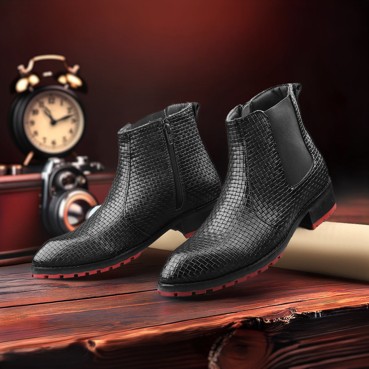BAXXICO Stylish High Heel Boots with Premium Textured Designer Finish