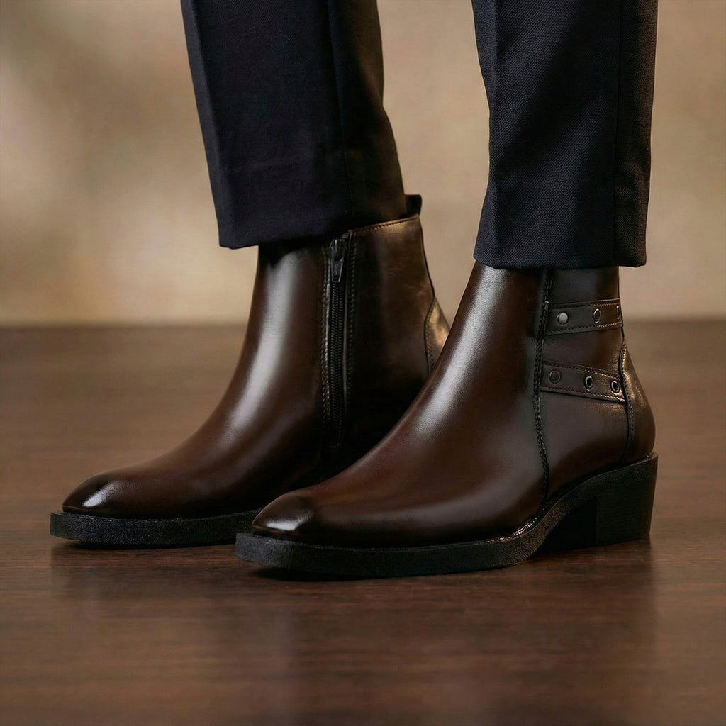 BAXXICO 2 Inch Height Lift Boots Stylish Elevator Footwear for Men
