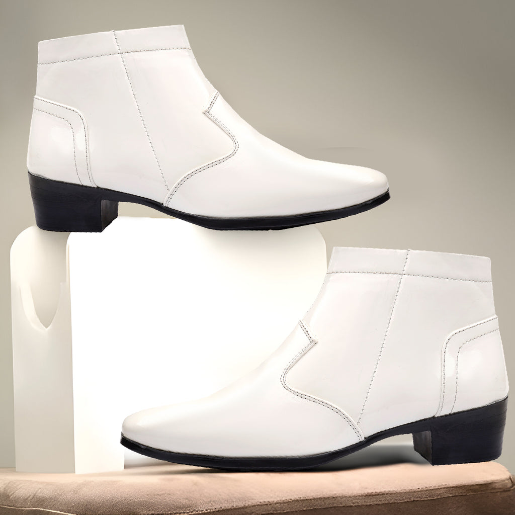 Mens Premium Gloss Chelsea Boots 2 inch Built in Elevator Lift