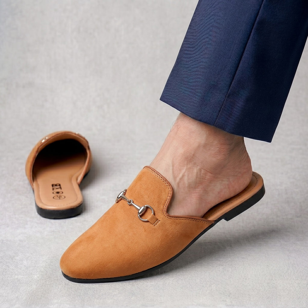 BAXXICO Mens Suede Material Latest Stylish Slip-on Mules