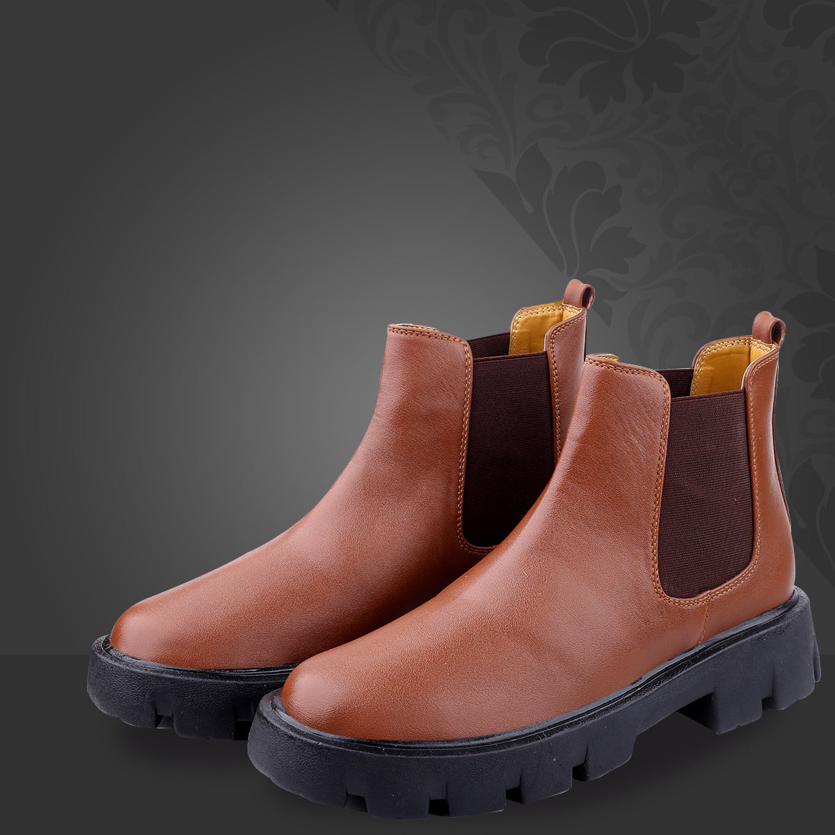 Baxxico Faux Vegan Leather Chelsea Ankle Slip on Boots for Men