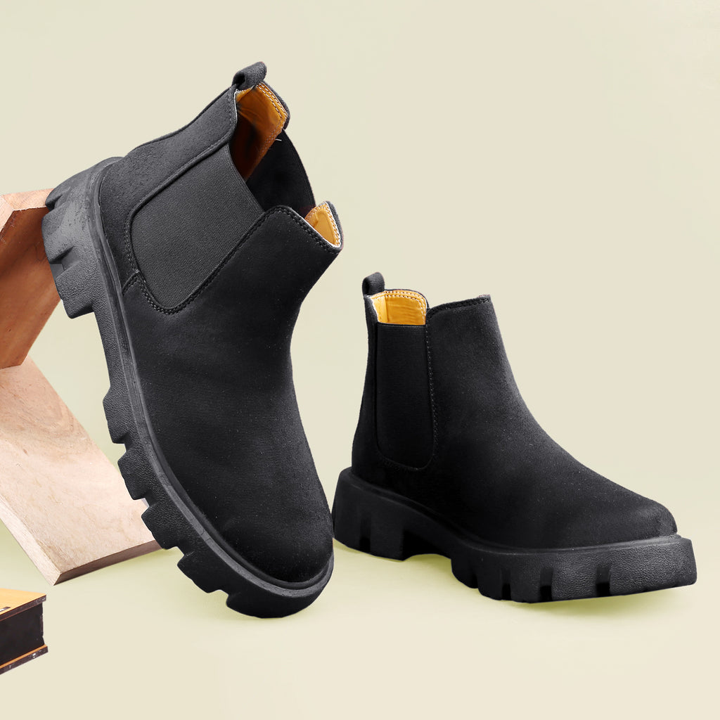 Baxxico Vegan Suede Ultra Comfortable Slip-on Boots for Men